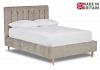 4ft Small Double Kingston fabric upholstered bed frame,vertical pleats shaped head end. 2